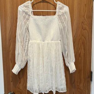 Crystal Doll White Flowy Mini Dress